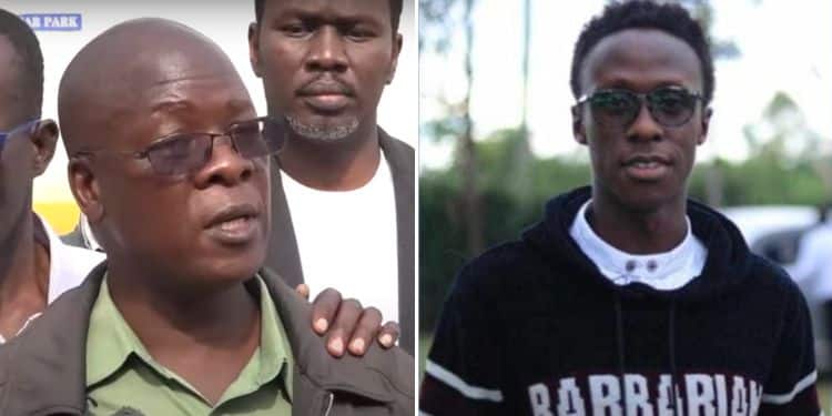 Collage of Denzel Omondi & His Father Addressing the media. PHOTO/Courtesy