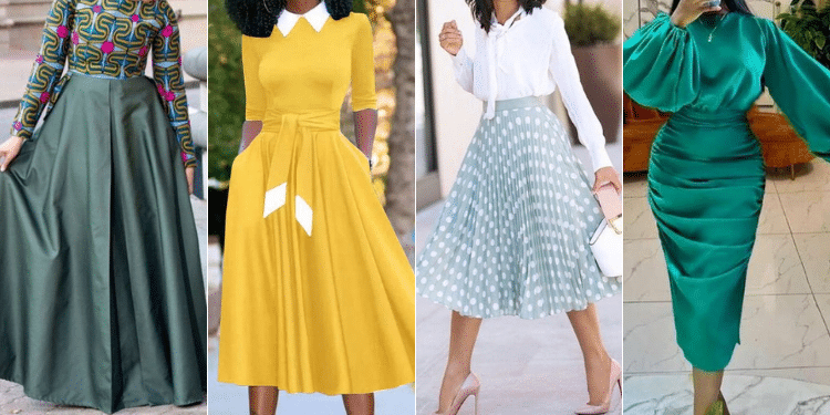 Stylish and descent church attires for ladies. Photo/Courtesy