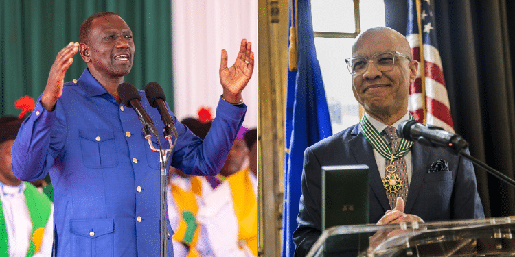 A photo collage of President William Ruto and Ford Foundation President Darren Walker. PHOTO/Courtesy.