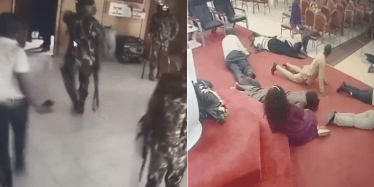 CCTV Footage of police storming into Chosen Generation Church in Nakuru and protestors hiding. PHOTO/ Screen grab
