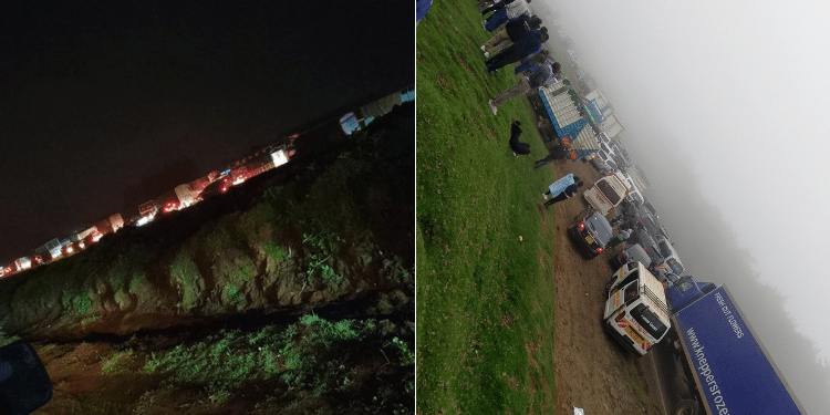 The traffic snarl-up at Kimende, Friday, July 19. PHOTO/ UGC