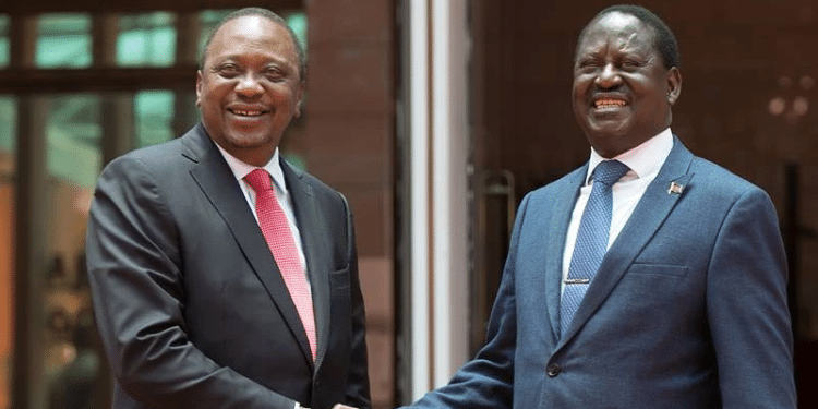 Former President Uhuru Kenyatta and former prime minister Raila Odinga. Photo/Courtesy