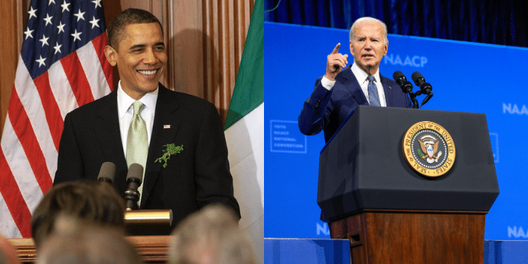 A side-to-side photo of President Joe Biden (right) and Former President Barack Obama (left). Photo/Obama (X)