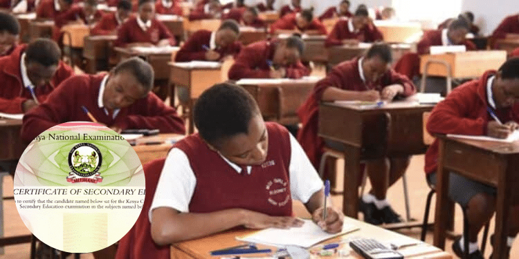Photo of candidates sitting for a past KCSE exam. PHOTO/Courtesy. KNEC