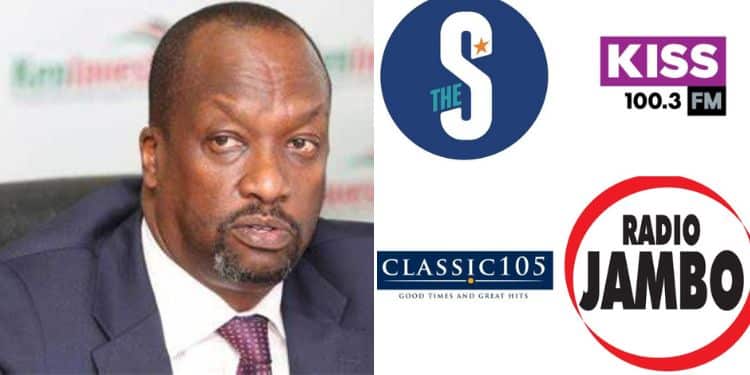 Radio Africa Group Board Chairman Kiprono Kipttony & Radio Africa Group Assets. PHOTO/Courtesy