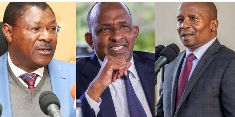 Collage of National Assembly Speaker Moses Wetangula, & Former CSs Aden Duale & Kithure Kindiki. PHOTO/Courtesy