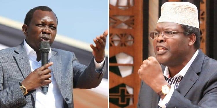Collage of Lawyer Miguna Miguna & Kapseret Member of Parliament (MP) Oscar Sudi. PHOTO/Courtesy