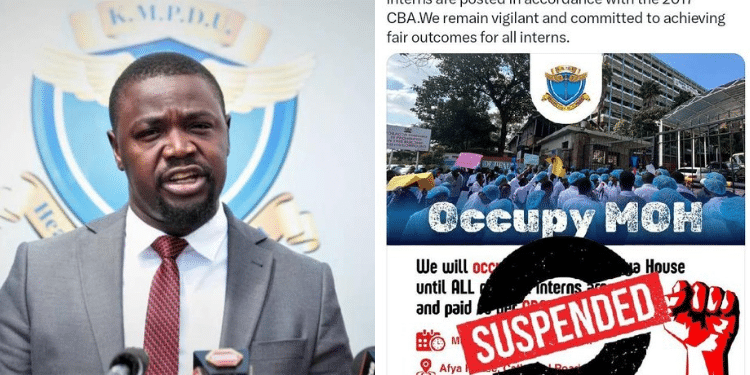 A side to side photo of KMPDU Secretary General Davji Atellah and a poster suspending the protests deleted. PHOTO/ Courtesy