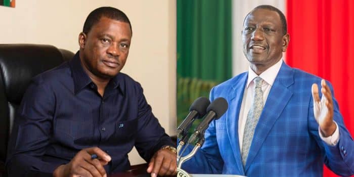 Attorney General Justin Muturi (Left) and President William Ruto (Right). PHOTO/Courtesy.