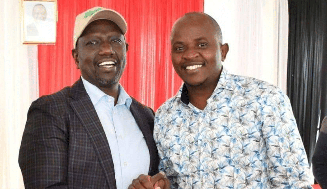President William Ruto with Mathira MP Eric Wamumbi. PHOTO/ courtesy