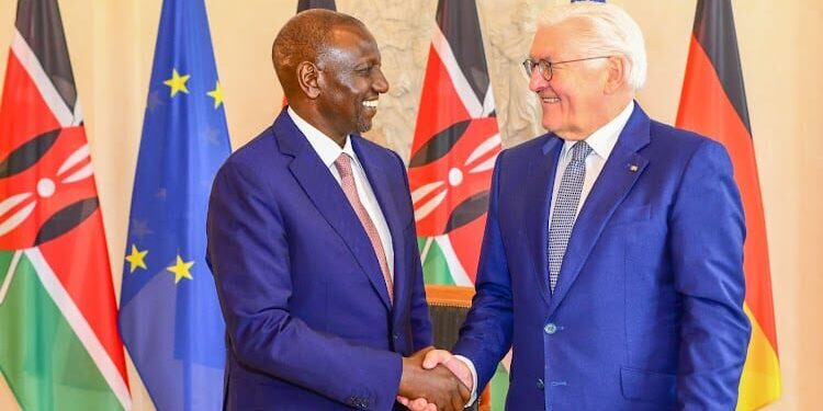 President William Ruto and his Germany counterpart Dr Frank-Walter Steinmeier at Schloss Bellevue, Berlin on March 27, 2023. PHOTO/ PCS.