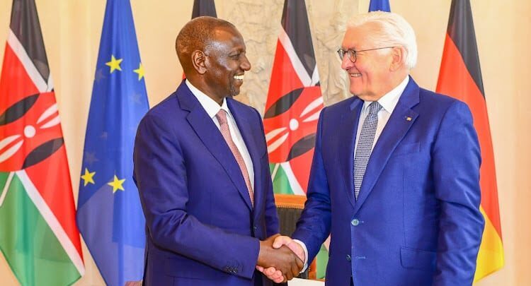 President William Ruto and his Germany counterpart Dr Frank-Walter Steinmeier at Schloss Bellevue, Berlin on March 27, 2023. PHOTO/ PCS.