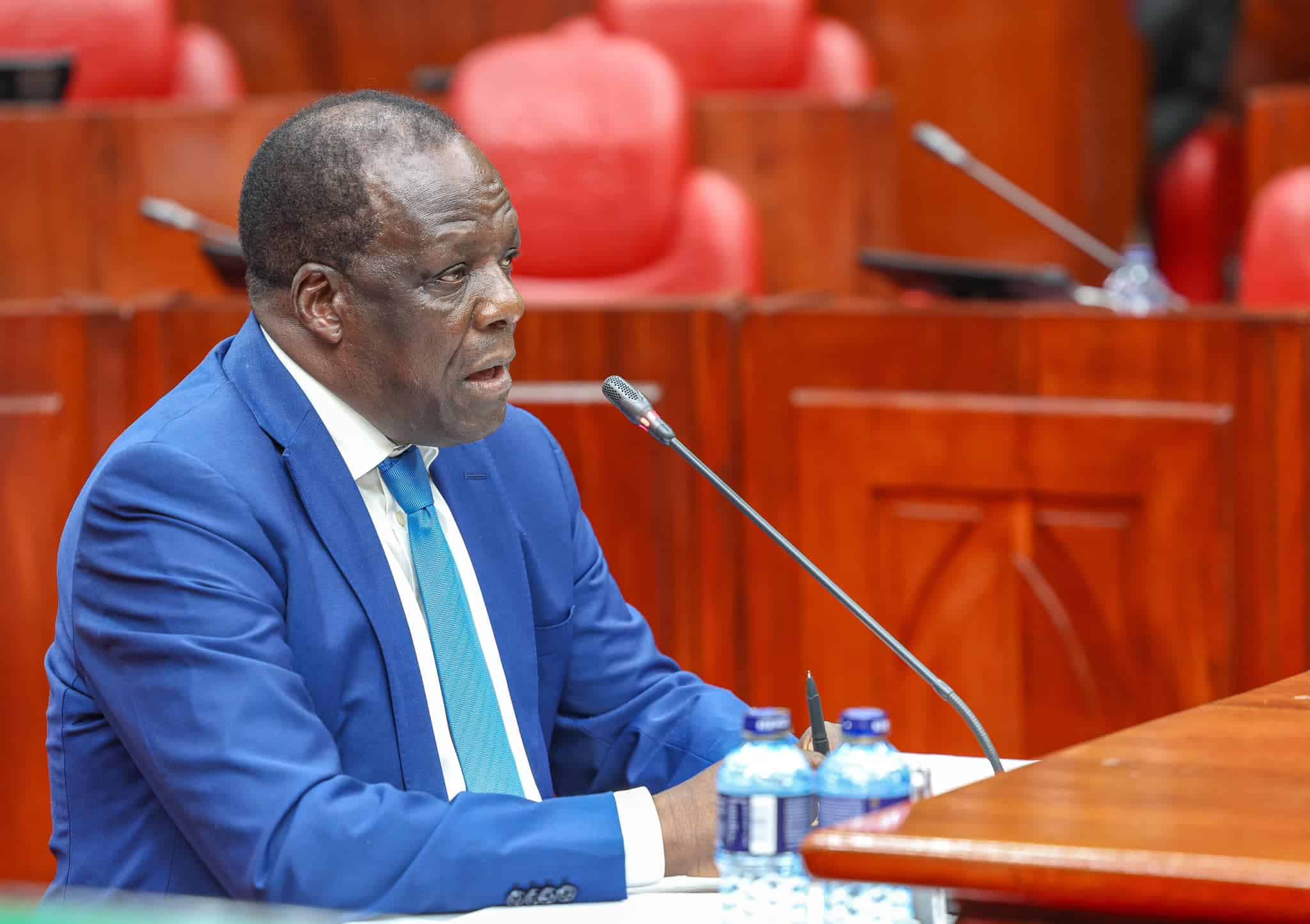 CS nominee for Cooperatives and MSME Development Wycliffe Oparanya appearing before the vetting Commitee. PHOTO/National Assembly.