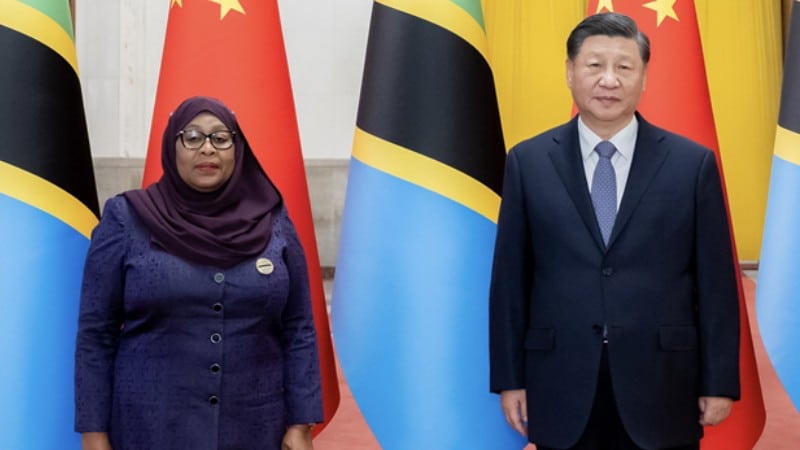 China-Xi-Jinping and Samia-Suluhu-Hassan. Photo/Courtesy