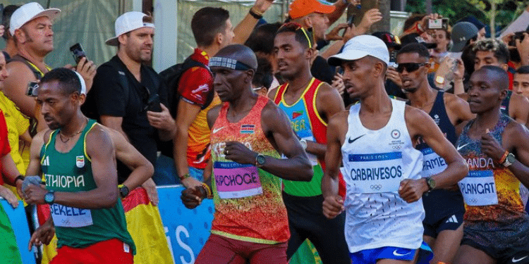 Eliud Kipchoge participating in the Paris Olympics. PHOTO/Athletics Kenya