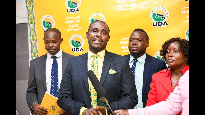 Outgoing Uda Sg Cleophas Malala At A Past Press Briefing. Photo/ Uda