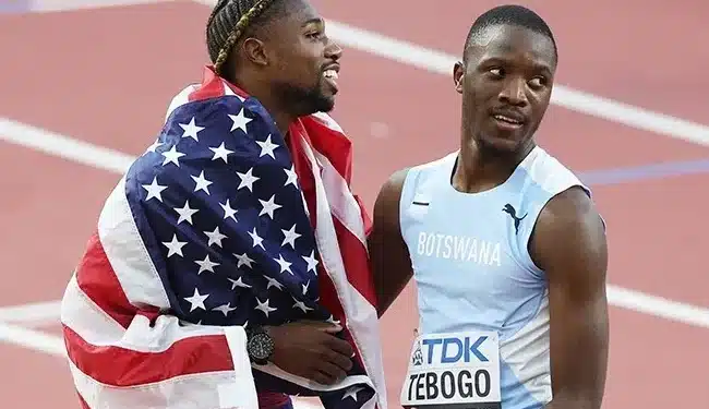 Letsile Tebogo with noah lyles