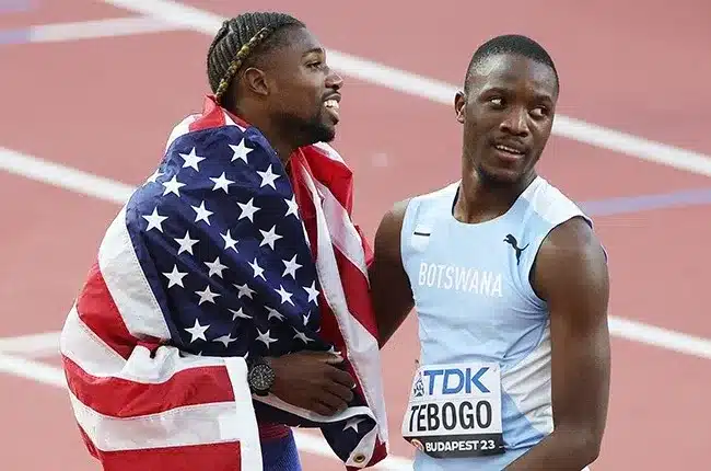 Letsile Tebogo with noah lyles