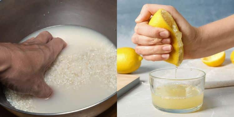 Rice water and lemon