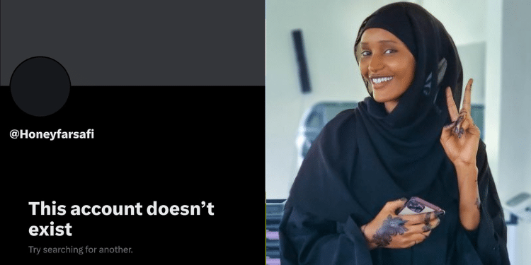 A photo collage of activist Hanifa Farsafi and her deactivated X account. PHOTO/Courtesy.