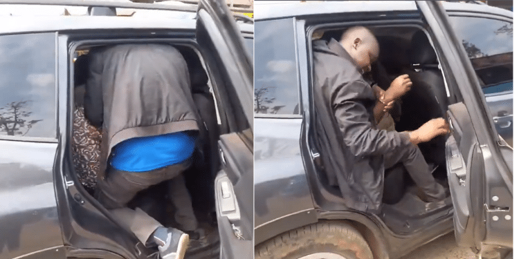 Images of a man being abducted along Kiambu road. Photo/ Screen Grab