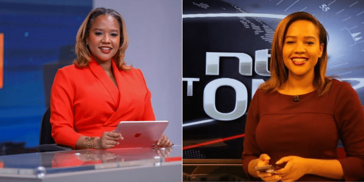 Sde to side photo of Olive Burrows at Citizen TV and NTV studios. Photo/Oburrows