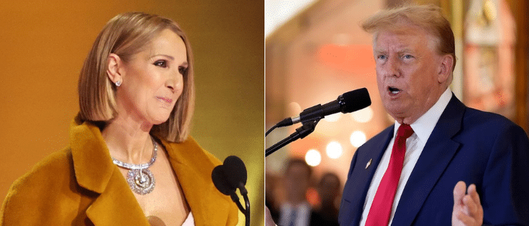A photo collage of former President Donald Trump and Singer Celine Dion. PHOTO/Courtesy.