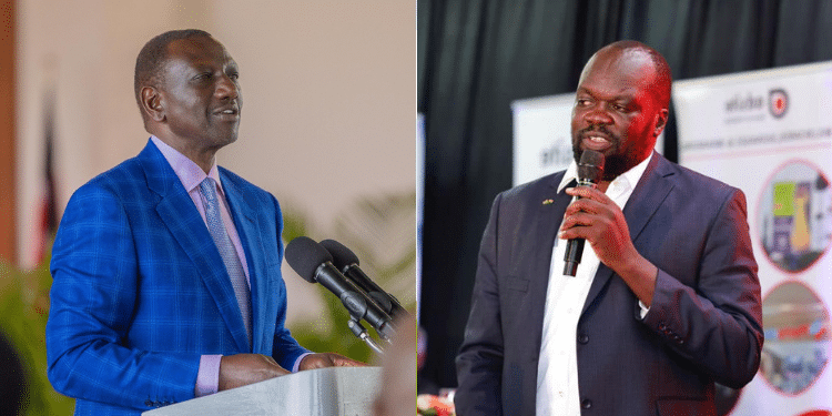 President William Ruto and Kileleshwa MCA Robert Alai. PHOTO/Courtesy.