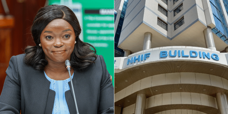 Health CS Deborah Mulongo AND NHIF headquarters in Nairobi. PHOTO/MOH.