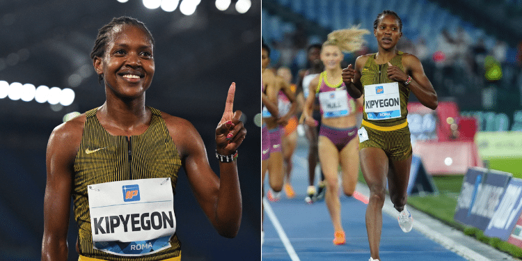 Faith Kipyegon reigns supreme with a 3:52.89 in the women's 1500m in Rome. Photo/ World Athletics