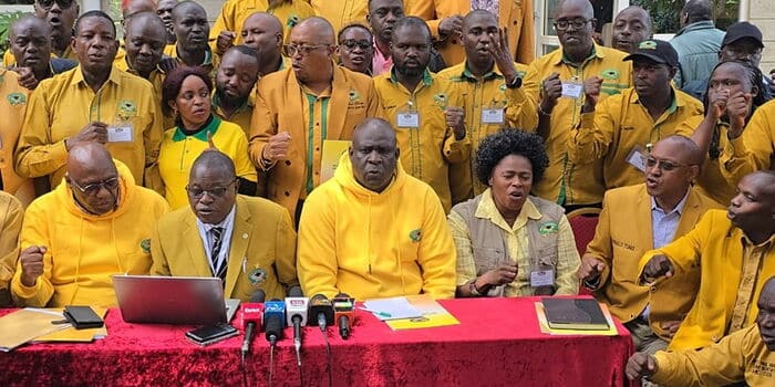KUPPET members during a press conference on August 25, 2024. PHOTO/KUPPET