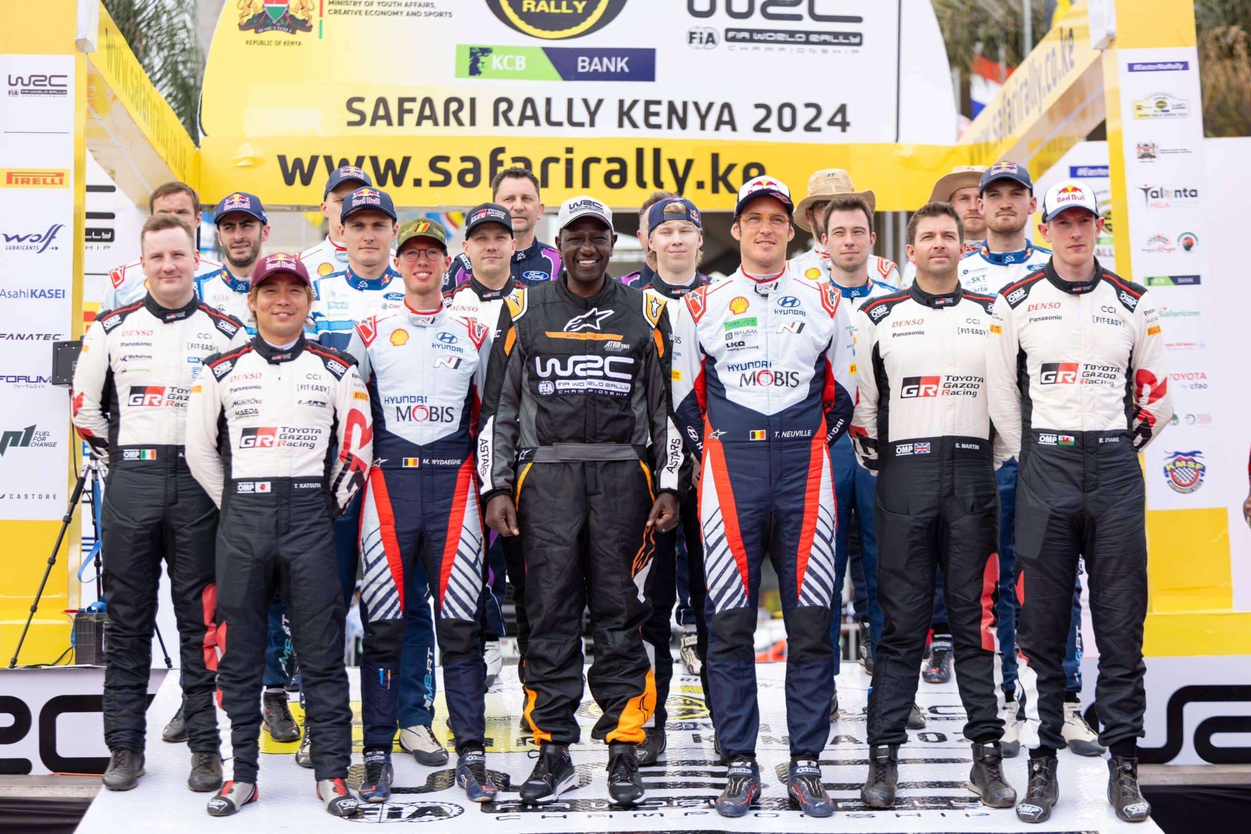President William Ruto flags off the WRC Safari Rally 2024 at KICC, Nairobi. PHOTO/PCS.