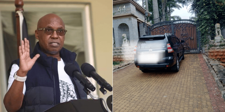 A collage of businessman Jimi Wanjigi (left) and a Toyota Landcruiser vehicle that was involved in a car chase before a police raid on his home.