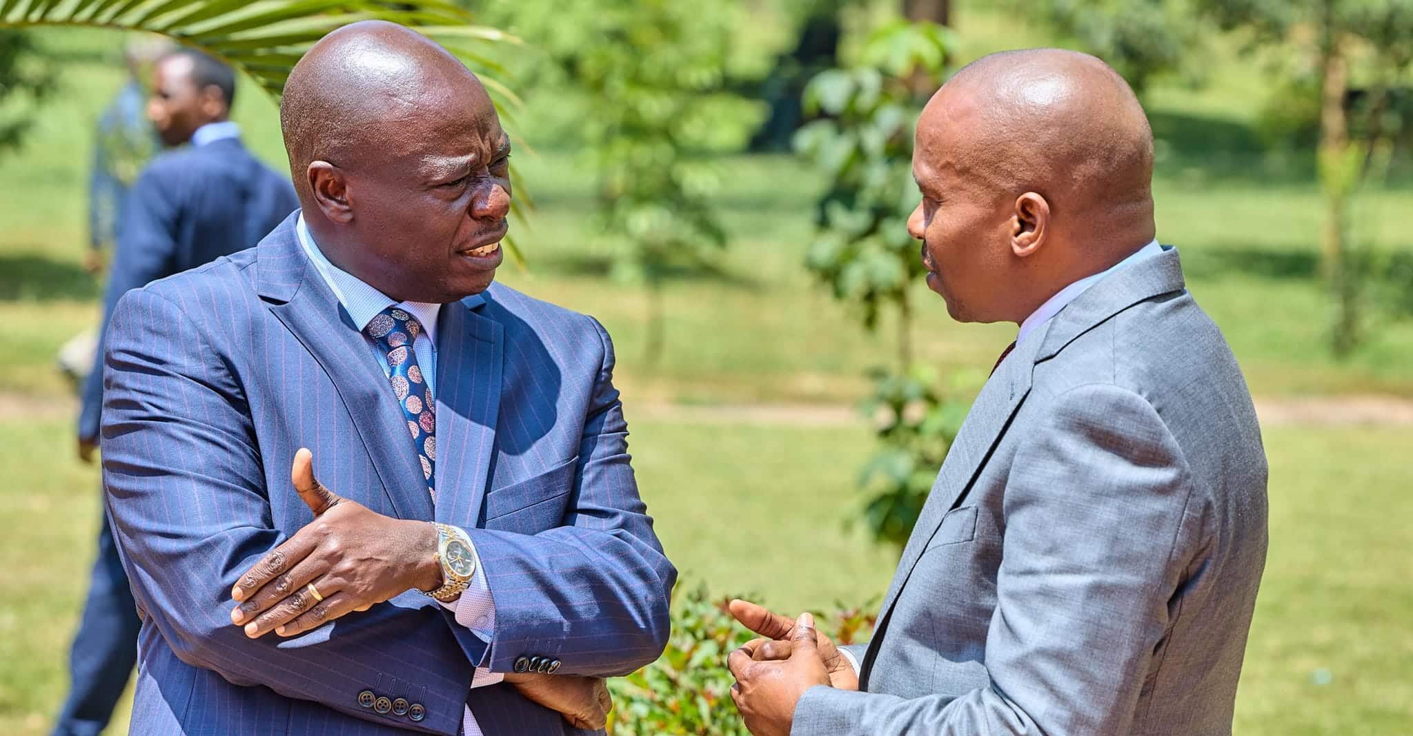 Ruto, Deputy President Rigathi Gachagua and Interior CS Kithure Kindiki during a meeting with National Government Administration Officers from Nairobi County, Kenya School of Government in Lower Kabete on September 16, 2024. PCS. Kirima