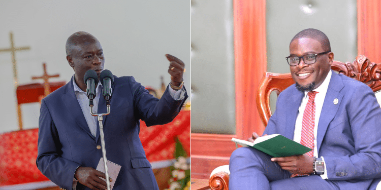 A collage of Deputy President Rigathi Gachagua (left) and Nairobi Governor Johnson Sakaja. photots- DPCS/Johnson Sakaja