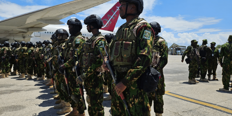 Kenyan police officers arrive in Haiti for the MSS mission. photo/ mss