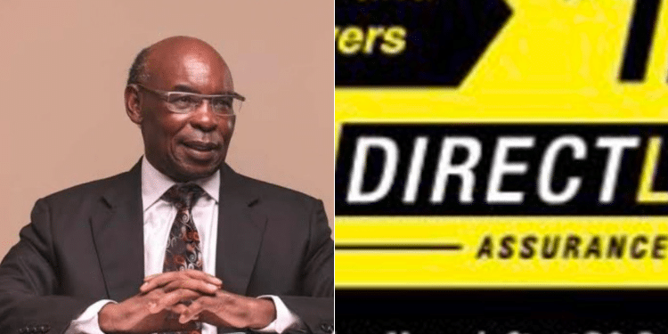 A photo collage of Royal Credit chairperson S.K. Macharia and Directline logo. PHOTO/SK Macharia