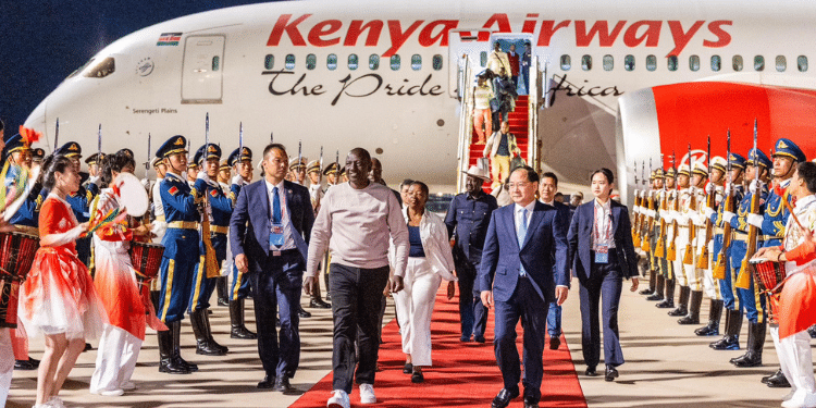 President William Ruto, First Lady Rachael Ruto Raila Odinga arrives in Beijing on Monday, September 2, ahead of the FOCAC Summit. Photo/ PCS