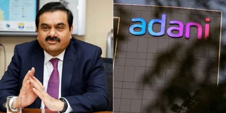 Chair and founder of Adani Group Guatam Adani and Adani Logo. PHOTO/ Adani