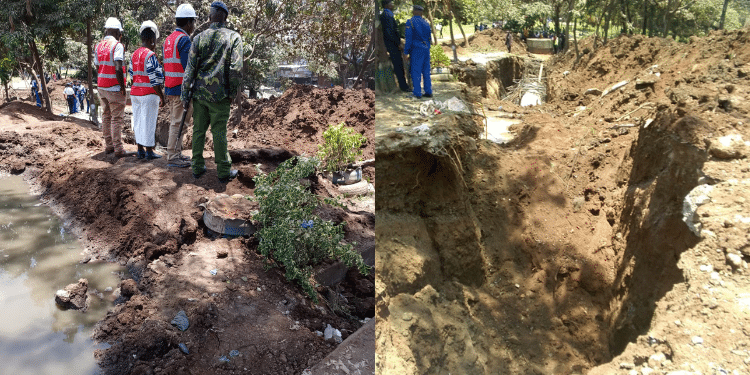 Architectural Association of Kenya (AAK) Mulika Mjengo team at the excavation site in the Shauri Moyo Area in Nairobi County. PHOTO/AAK.