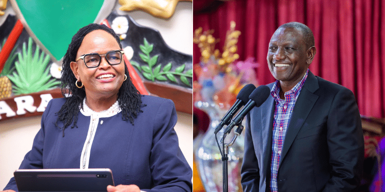 A photo collage of President Wiliam Ruto and Chief Justice Martha Koome. PHOTO/Koome X/PCS.