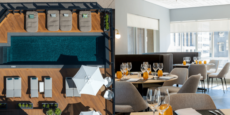 Pullman Cape Town swimming pool and restaurant. PHOTO/ Accor.