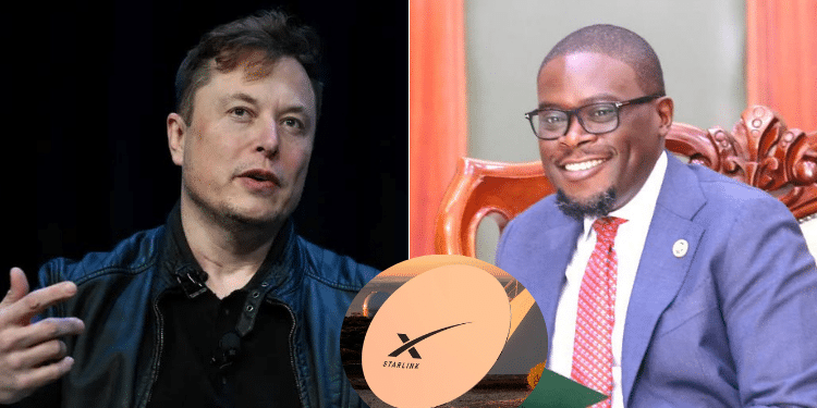 A photo collage of Tech billionaire Elon Musk and Nairobi Governor Johnson Sakaja with a circle of Starlink satellite dish internet. PHOTO/ Susan Walsh (AP)/ Sakaja X/ Mike Mareen (Shutterstock).