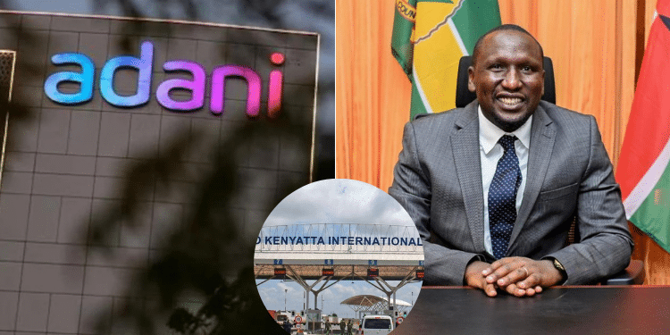 Aaron Cheruiyot and Adani Logo