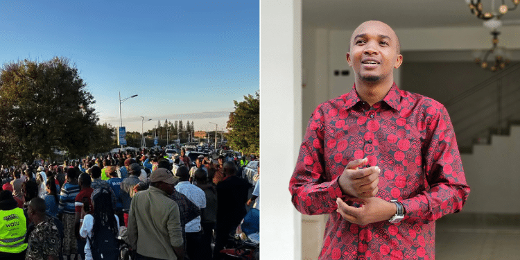 A collage of people turning out in tour in Isiola town and Morara Kebaso. Photo/ Morara