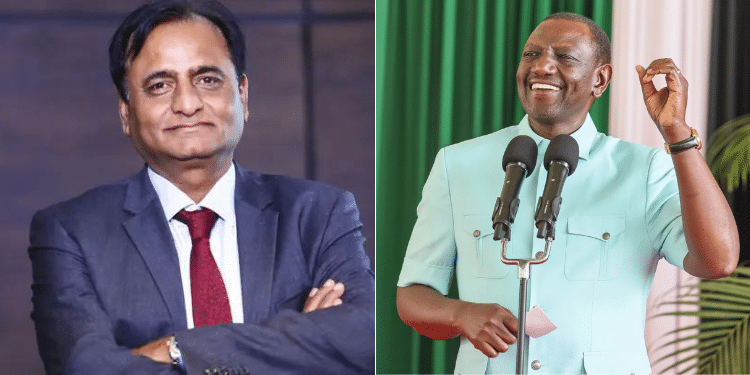 a COLLAGE OF President William Ruto and Narendra Raval. photo/ Construction OF Kenya/ PCS