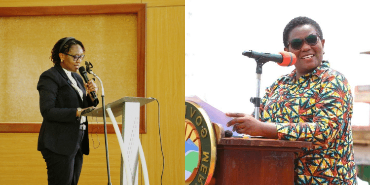 The Commission Secretary/CEO Mercy Wambua and the Meru Governor Kawira Mwangaza. Photo/ Ombudsman X account Kand Kawira facebook.