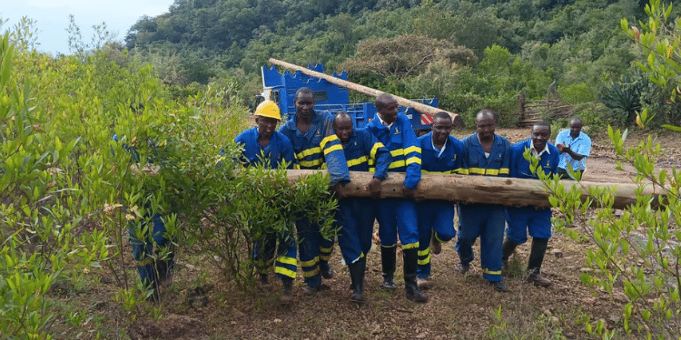 KPLC team in Kabarnet, Kabartonjo where significant high-tension breakdowns, caused by heavy rains resulted in power outages. Photo/KPLC
