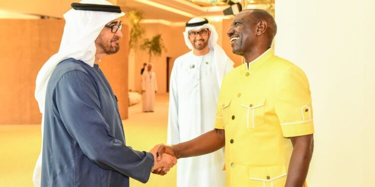President William Ruto on Sunday met the United Arab Emirates (UAE) President Sheikh Mohamed bin Zayed Al Nahyan on the sidelines of COP28.