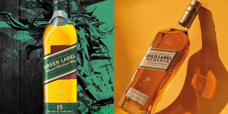 Johnnie Walker green label and Gold Reserve